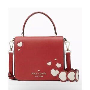 KATE SPADE STACI SWEET HEART SQUARE CROSSBODY RED Bag Valentine Purse Handbag